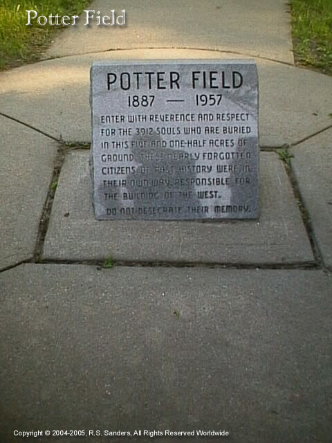 Image - Small view of Potters Field Cemetery Marker